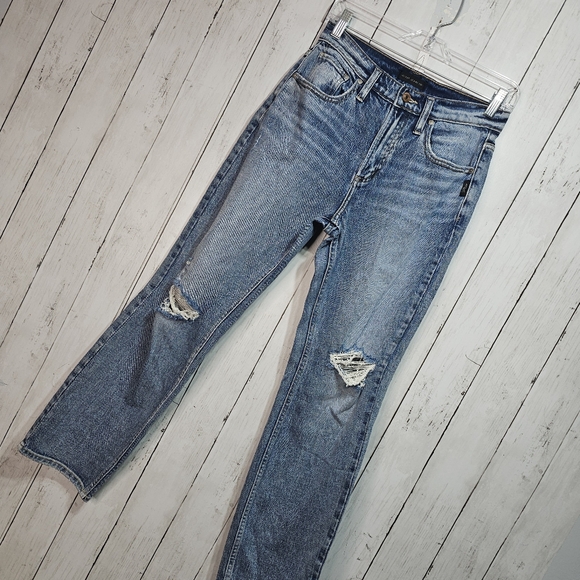 NWOT Silver Jeans Women’s Frisco Straight Distressed Size 26 Western Glove Works - Picture 2 of 9